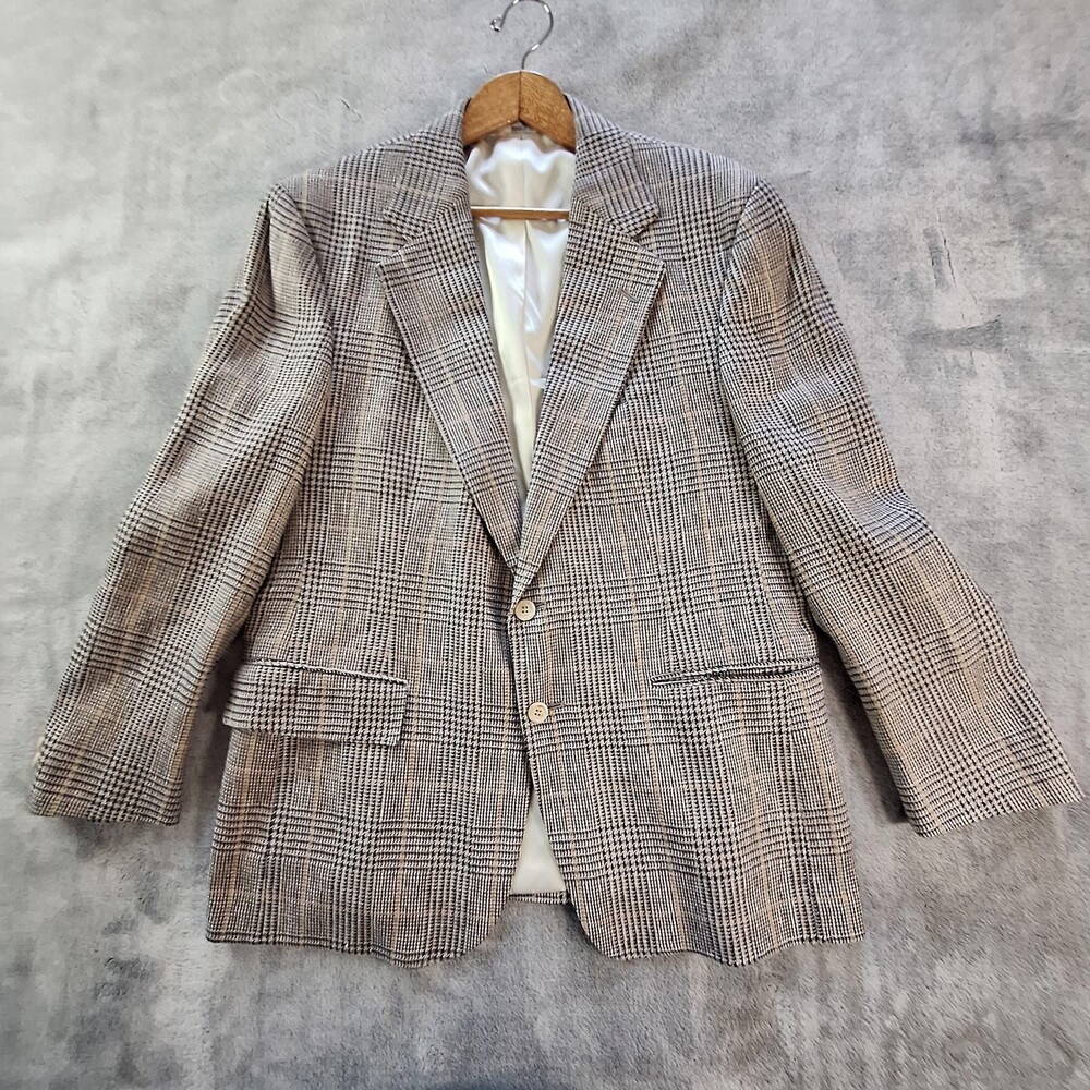 Vintage Polo Ralph Lauren Blazer Mens 44 Glen Plaid Wool Sport Coat USA 90s